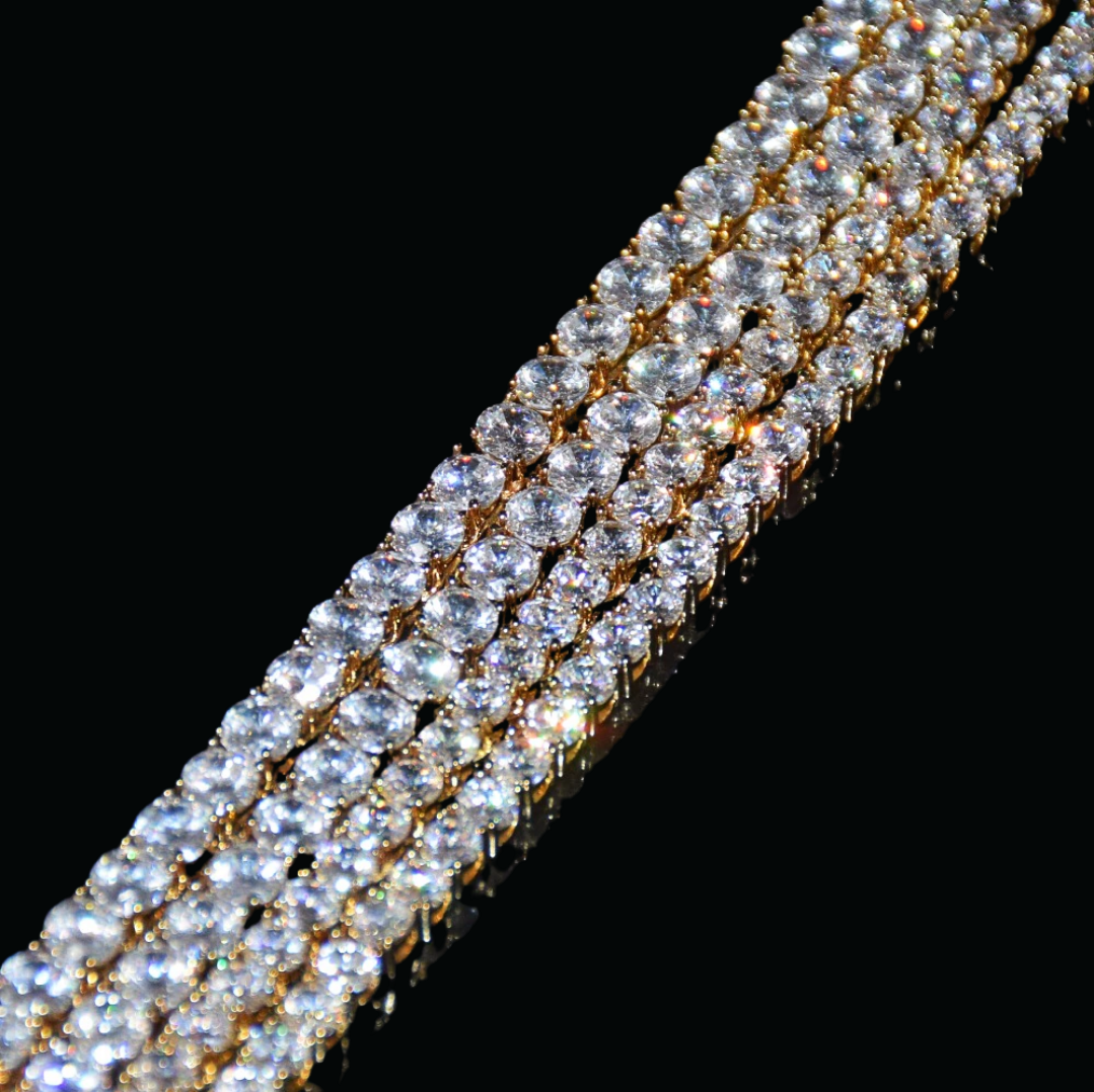 BEST | 3MM-5MM Row Style Endless Bling Shine Tennis Iced Out Diamond Necklace Chain