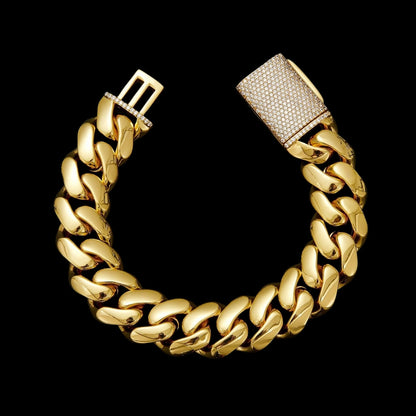 NEW | 12MM-22MM VVS Iced Box Clasp Luxury Stainless Steel Bracelet