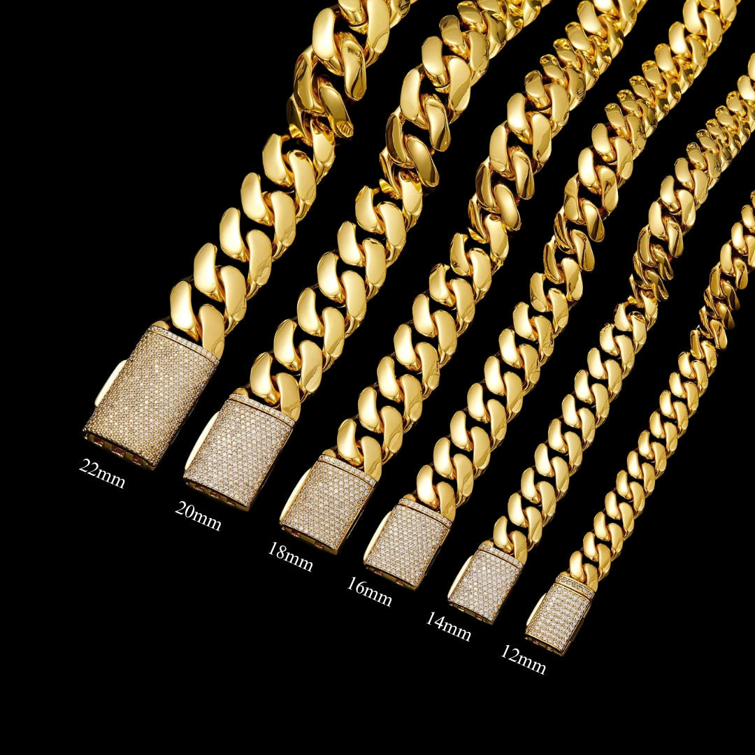 NEW | 12MM-22MM VVS Iced Box Clasp Luxury Stainless Steel Bracelet
