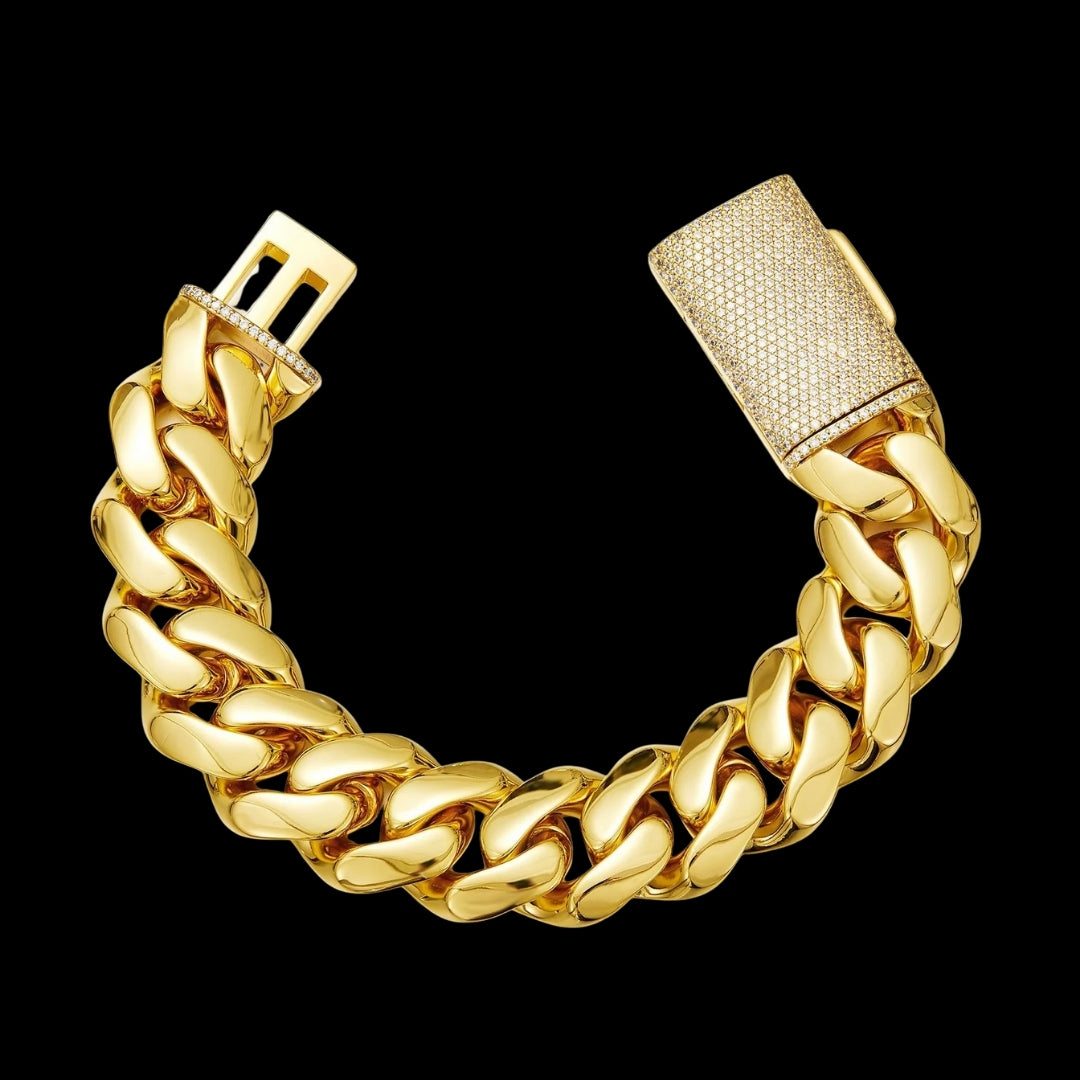 NEW | 12MM-22MM VVS Iced Box Clasp Luxury Stainless Steel Bracelet