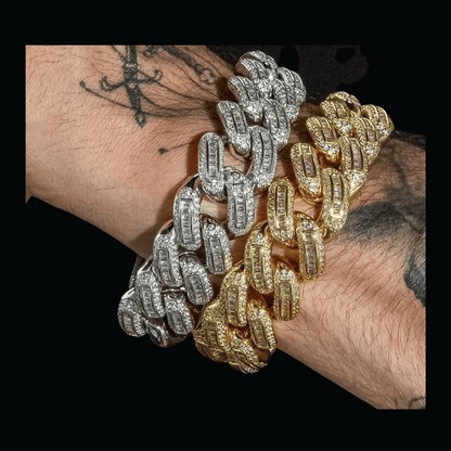 18MM Baguette Box Clasp Iced Out Diamond Bracelet