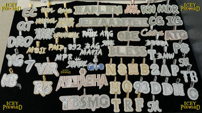 Lux Design Two Layers Iced Out Personalized Custom Name Necklace Pendant