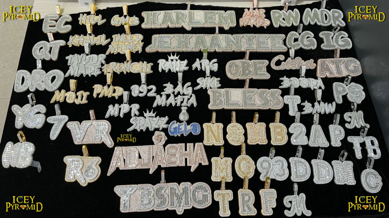 Any Number Any Letter Iced Out Personalized Custom Name Necklace Pendant