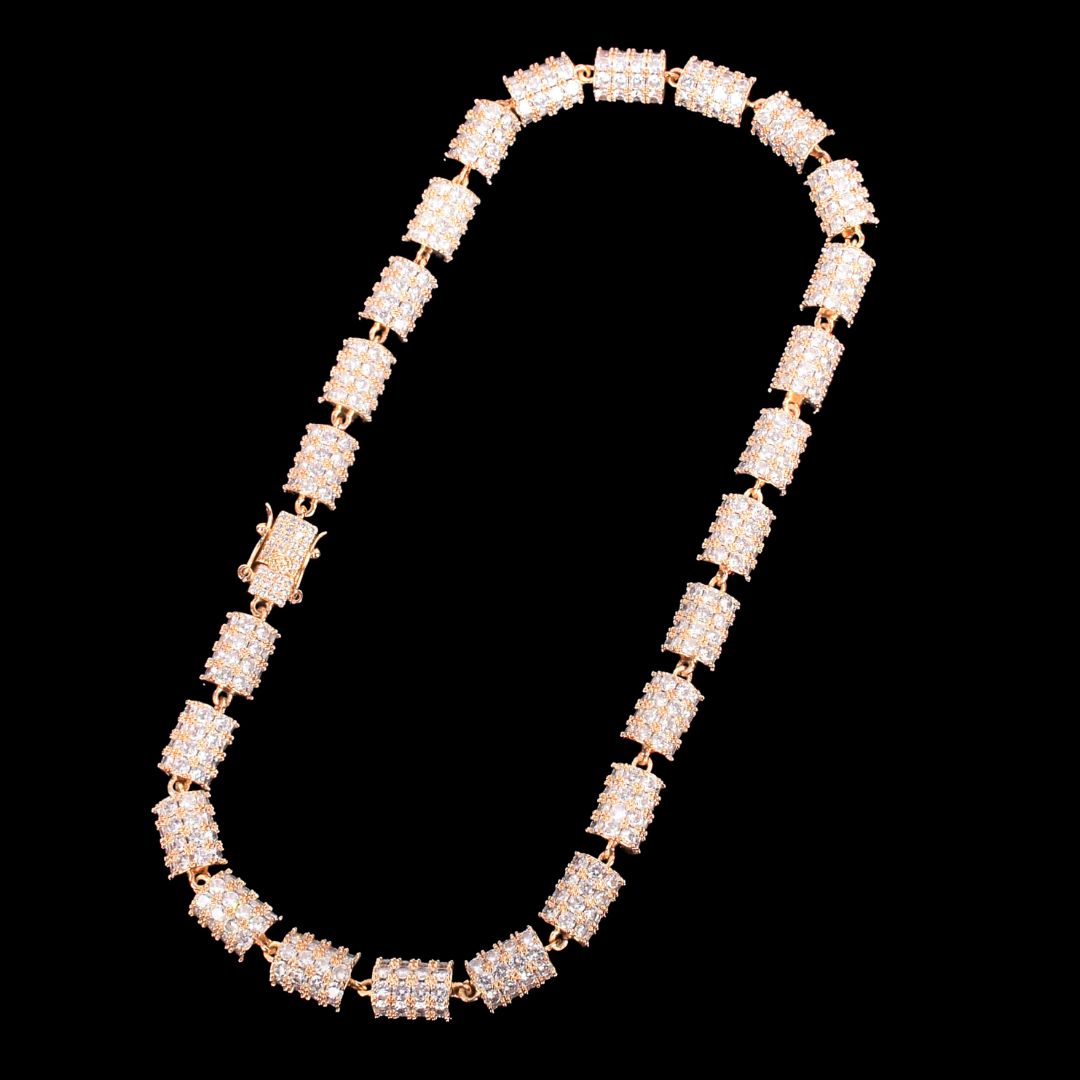 10MM Diamond Wheel Baguette Iced Out Diamond Necklace Chain