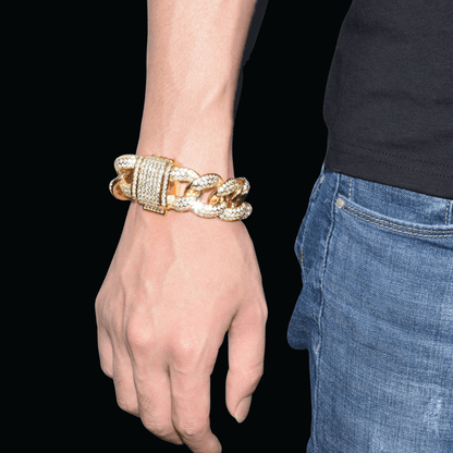 23MM Chunky Miami Cuban Iced Out Diamond Bracelet