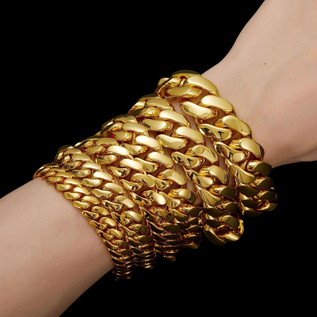 NEW | 12MM-22MM VVS Iced Box Clasp Luxury Stainless Steel Bracelet