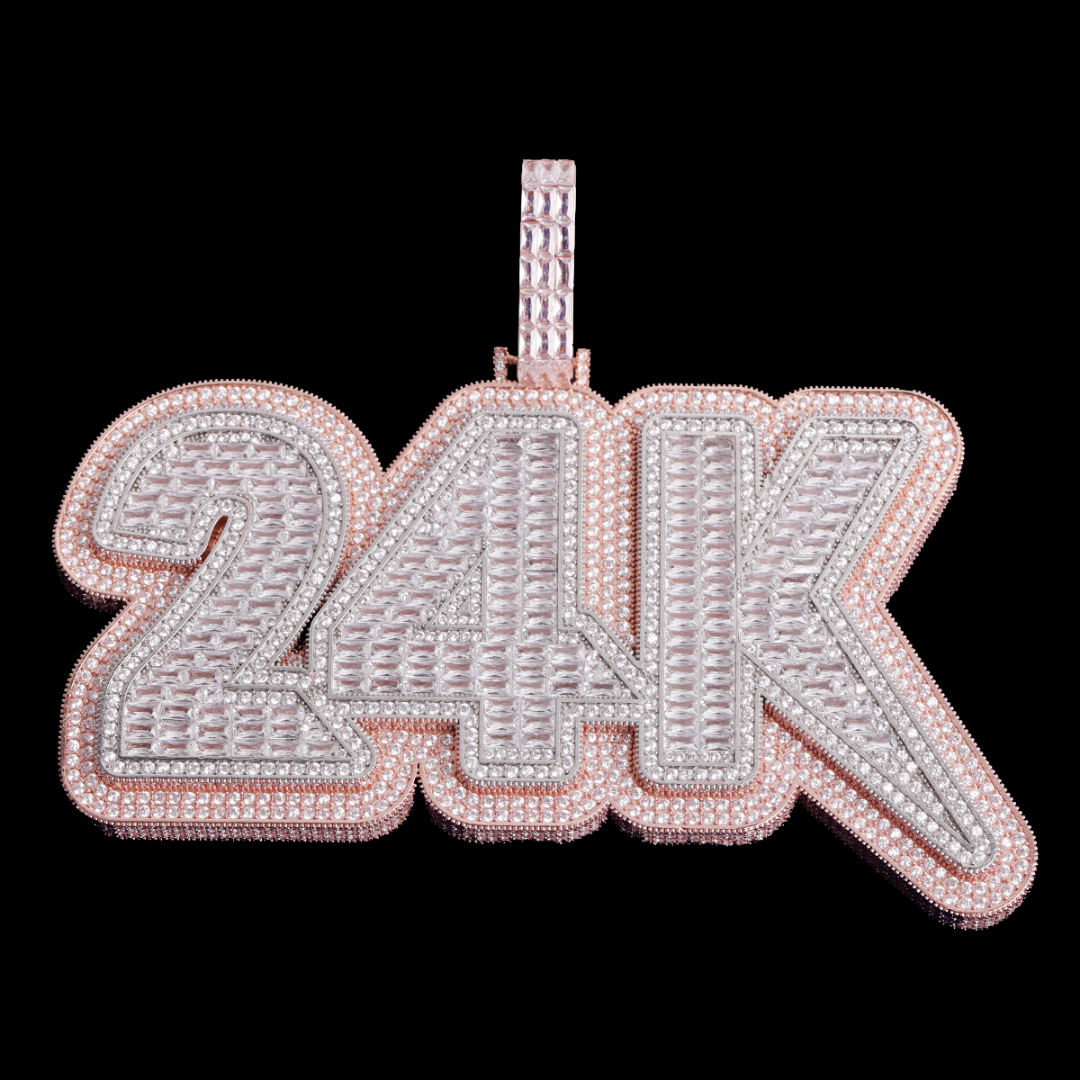 Lux Design Two Layers Iced Out Personalized Custom Name Necklace Pendant