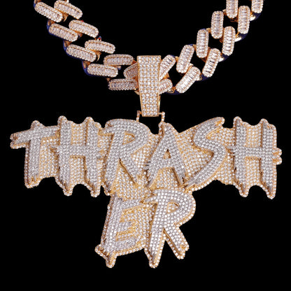 Street Drip Bold Letters Iced Out Personalized Custom Name Necklace Pendant