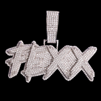 Street Drip Bold Letters Iced Out Personalized Custom Name Necklace Pendant