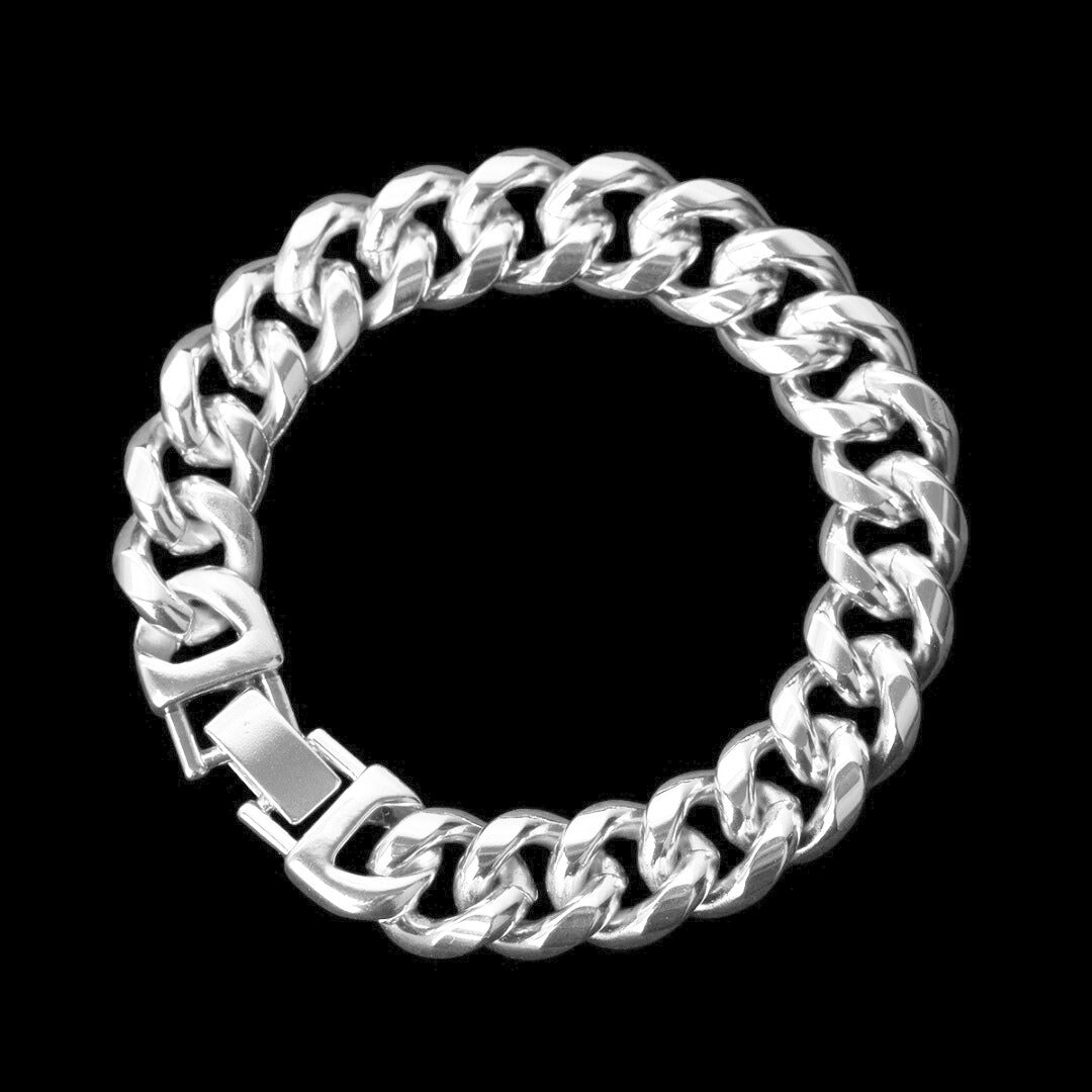 NEW | 15MM Fold-Over Clasp Luxury Stainless Steel Bracelet