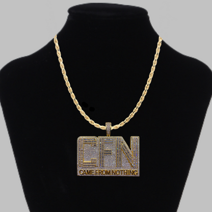 CFN Came From Nothing Iced Out Letter Diamond Pendant Necklace