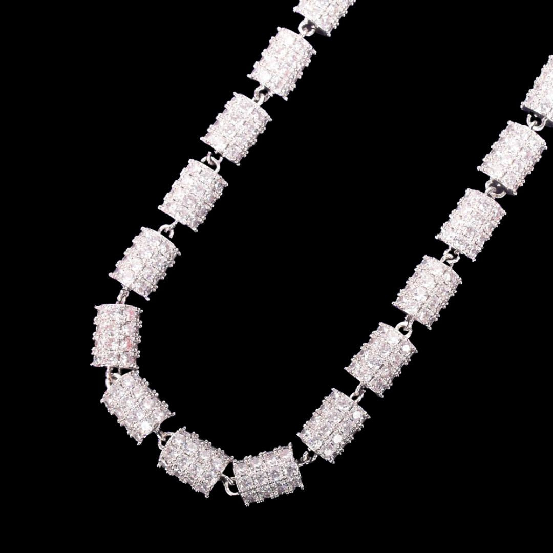 10MM Diamond Wheel Baguette Iced Out Diamond Necklace Chain