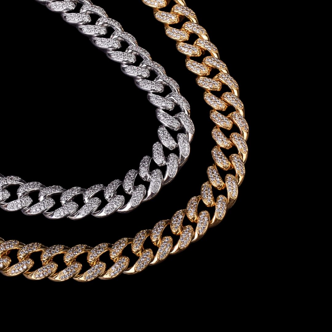 12MM Cuban Link Iced Out Diamond Necklace Chain