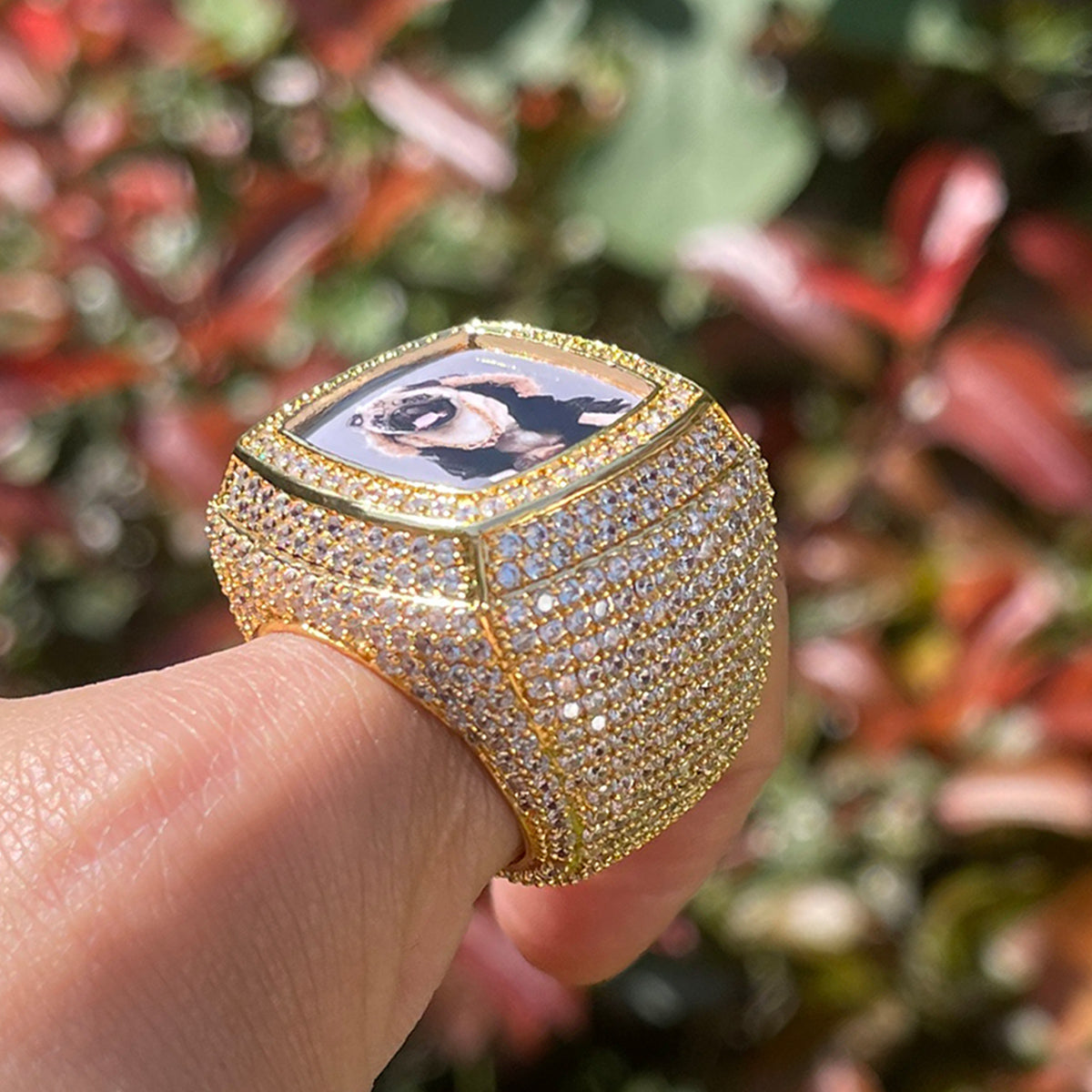 Photo Ice Frame Edition Iced Out Diamond Ring