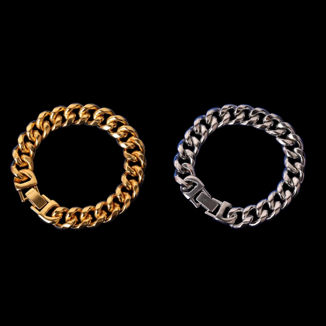 NEW | 15MM Fold-Over Clasp Luxury Stainless Steel Bracelet