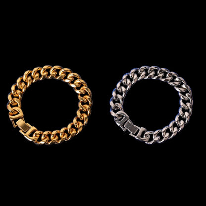 NEW | 15MM Fold-Over Clasp Luxury Stainless Steel Bracelet