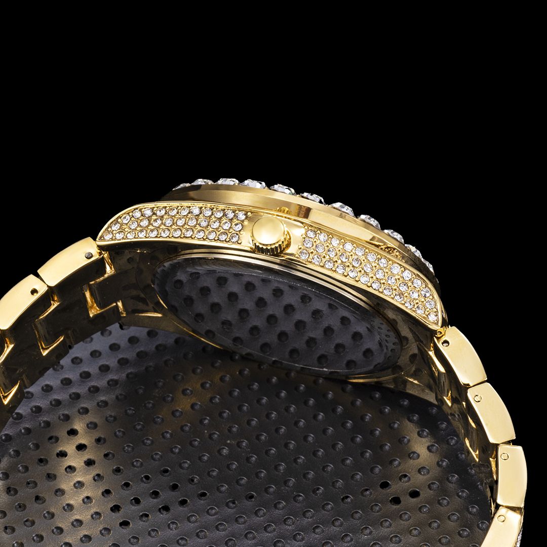 Double Diamond Baguette Numerals Iced Out Diamond Watch