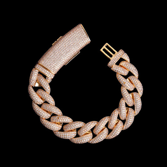 14MM Big Clasp Thick Miami Cuban Iced Out Diamond Bracelet