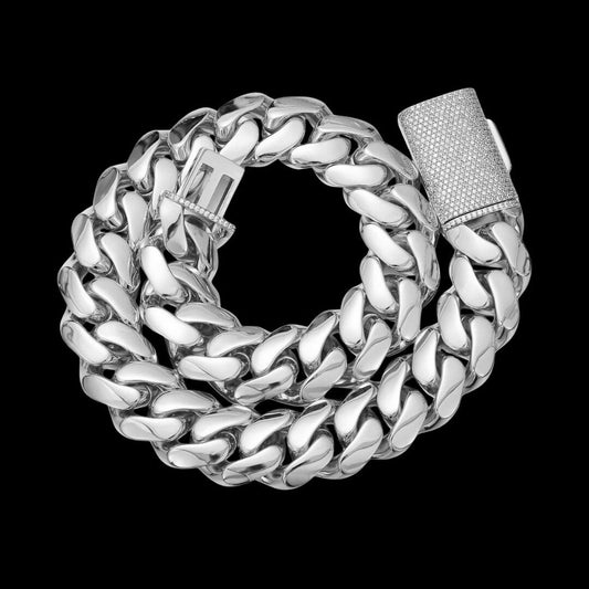 NEW | 6MM-20MM VVS Iced Box Clasp Luxury Stainless Steel Necklace Chain