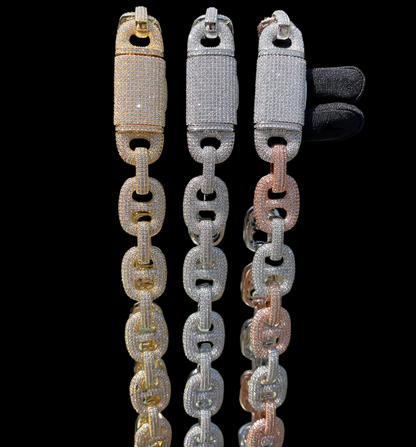 20MM VVS Duo Link Iced Out Diamond Necklace Chain