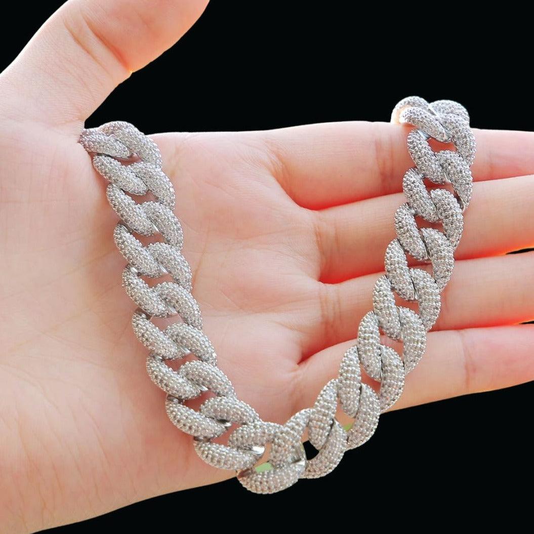 15MM Miami Drip Cuban Link Iced Out Diamond Necklace Chain