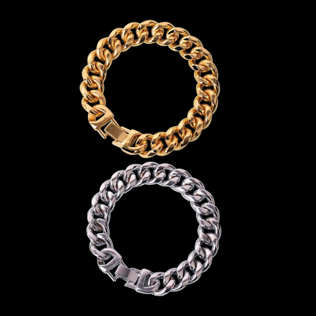NEW | 15MM Fold-Over Clasp Luxury Stainless Steel Bracelet