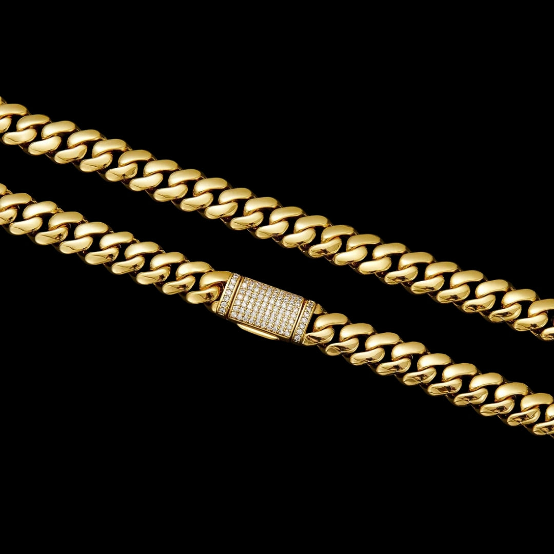 NEW | 6MM-20MM VVS Iced Box Clasp Luxury Stainless Steel Necklace Chain