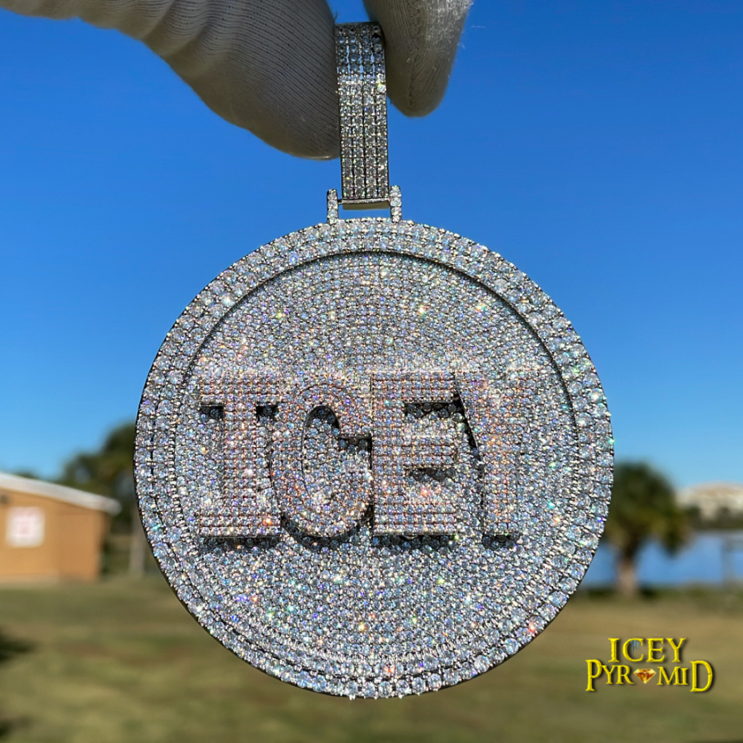 Disc Edition Iced Out Personalized Custom Name Necklace Pendant