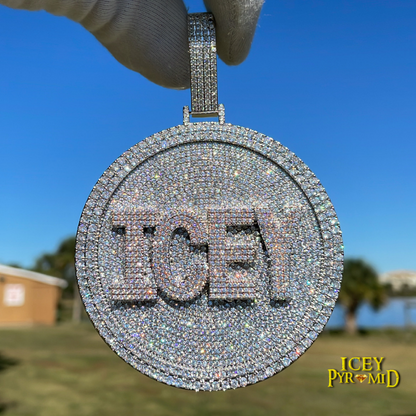 Disc Edition Iced Out Personalized Custom Name Necklace Pendant