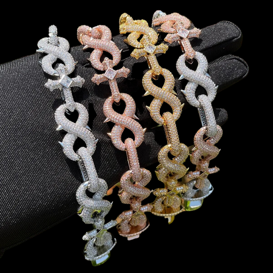 18MM Infinity Cross Linked Iced Out Diamond Bracelet