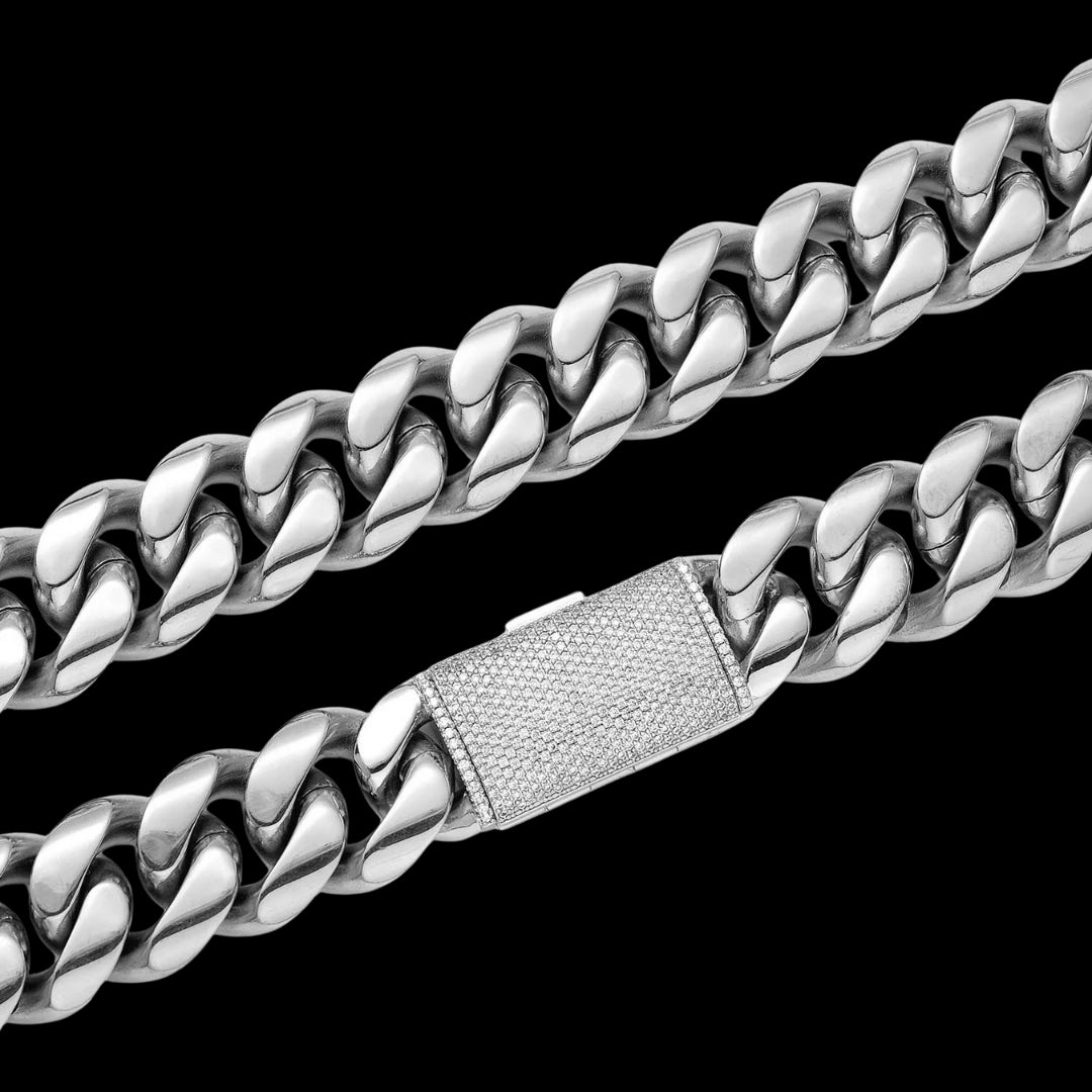 NEW | 12MM-22MM VVS Iced Box Clasp Luxury Stainless Steel Bracelet