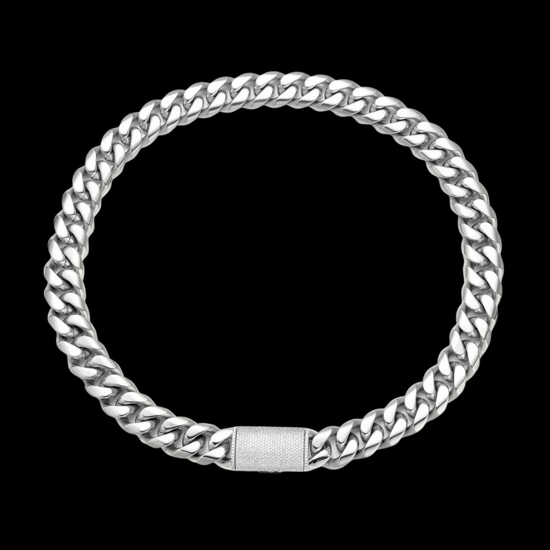 NEW | 6MM-20MM VVS Iced Box Clasp Luxury Stainless Steel Necklace Chain