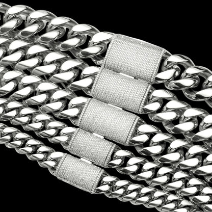 NEW | 12MM-22MM VVS Iced Box Clasp Luxury Stainless Steel Bracelet