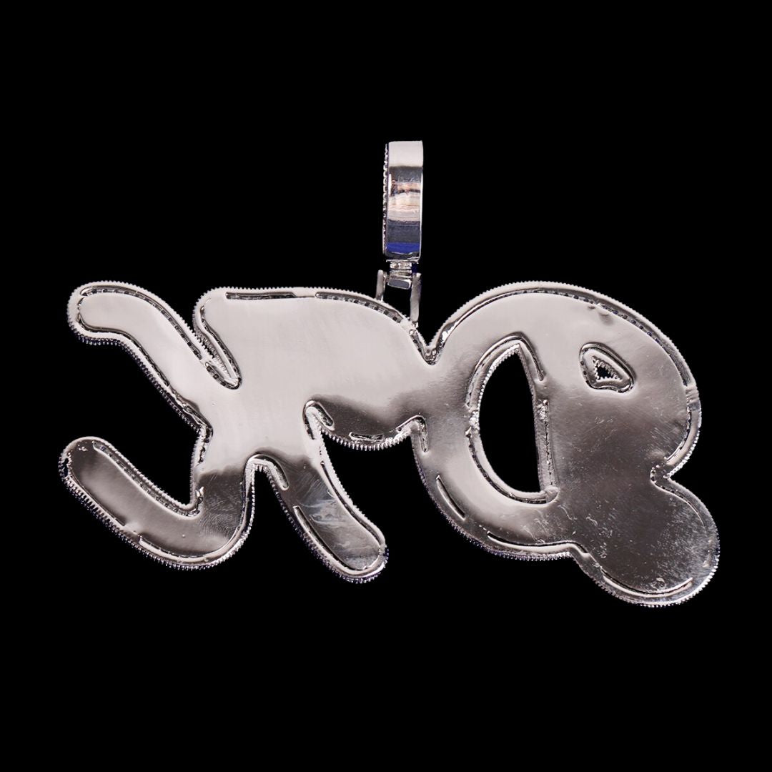 Designer Font Baguette Iced Out Personalized Custom Name Necklace Pendant