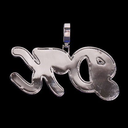 Designer Font Baguette Iced Out Personalized Custom Name Necklace Pendant