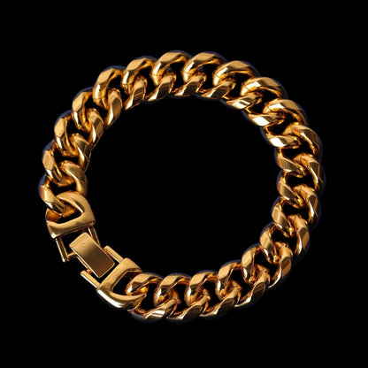 NEW | 15MM Fold-Over Clasp Luxury Stainless Steel Bracelet