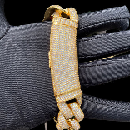 14MM Big Clasp Thick Miami Cuban Iced Out Diamond Bracelet