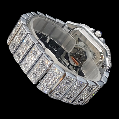 Skeleton Red Dial VVS Iced Out Diamond Designer Watch