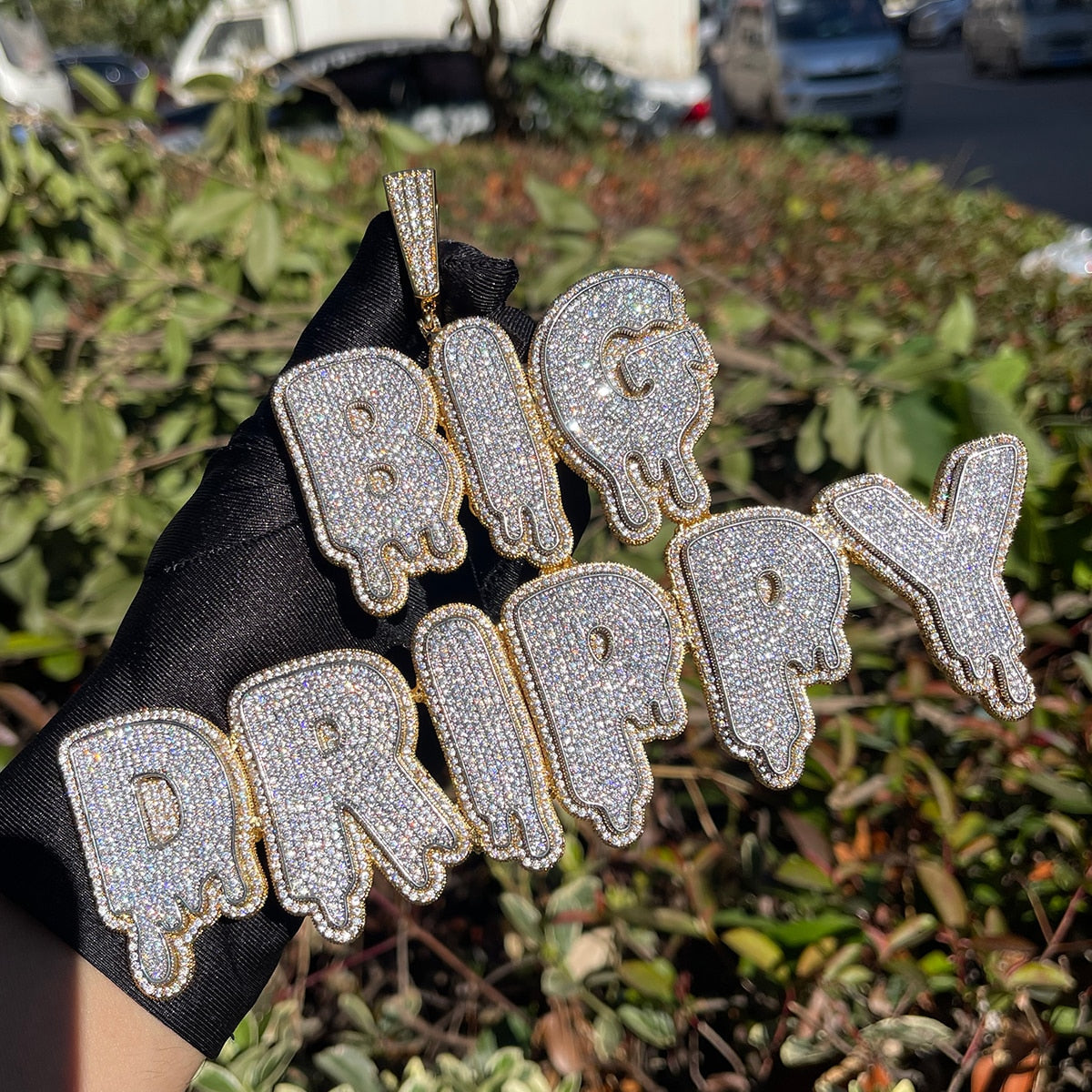 Drip and Shine Iced Out Personalized Custom Name Necklace Pendant