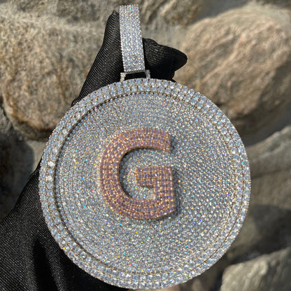 Disc Edition Iced Out Personalized Custom Name Necklace Pendant