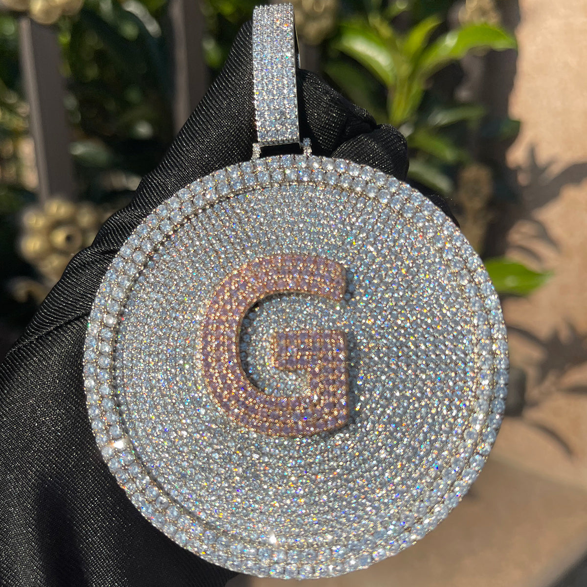 Disc Edition Iced Out Personalized Custom Name Necklace Pendant