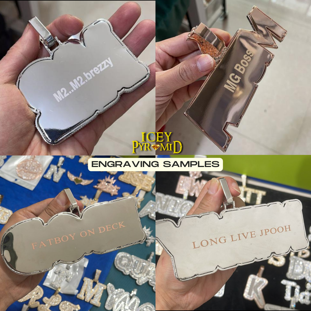 Big Baguette Iced Out Personalized Custom Name Necklace Pendant