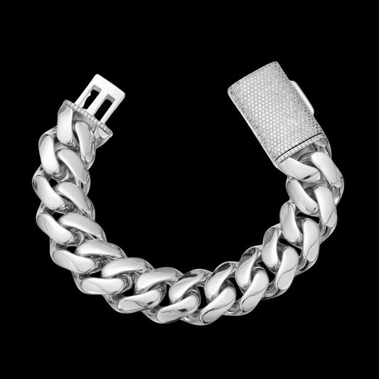 NEW | 12MM-22MM VVS Iced Box Clasp Luxury Stainless Steel Bracelet