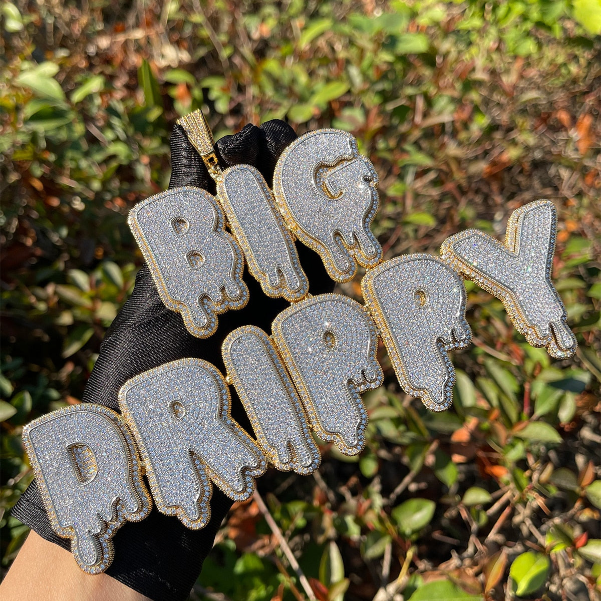 Drip and Shine Iced Out Personalized Custom Name Necklace Pendant