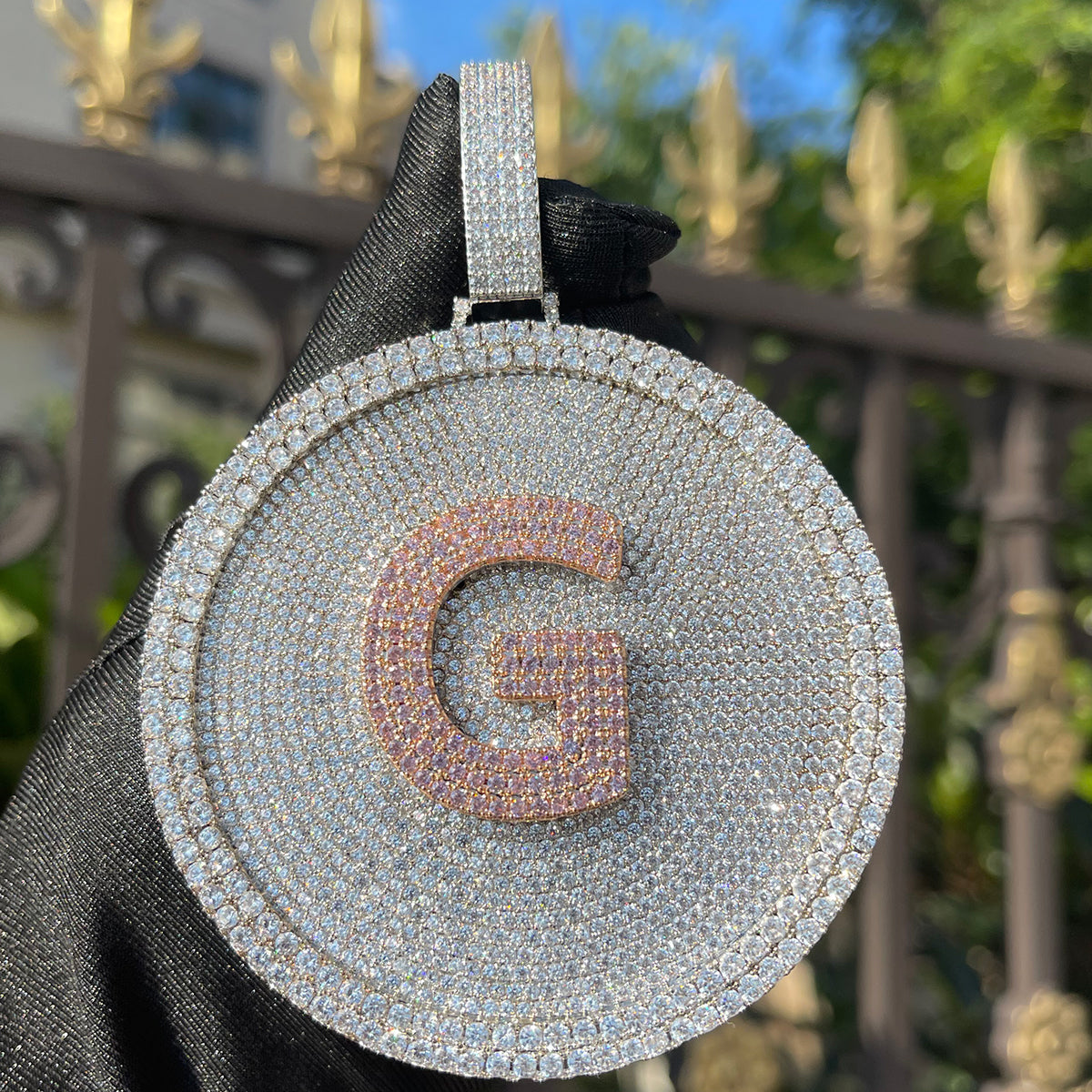 Disc Edition Iced Out Personalized Custom Name Necklace Pendant