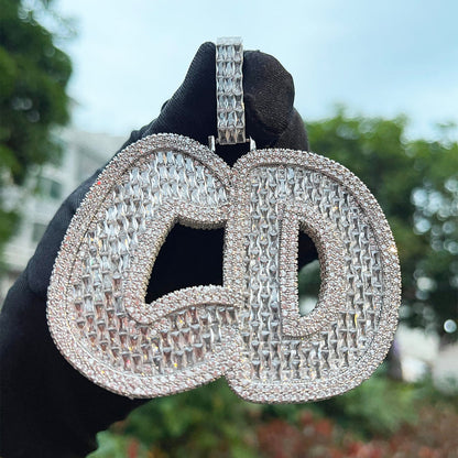 Big Baguette Iced Out Personalized Custom Name Necklace Pendant