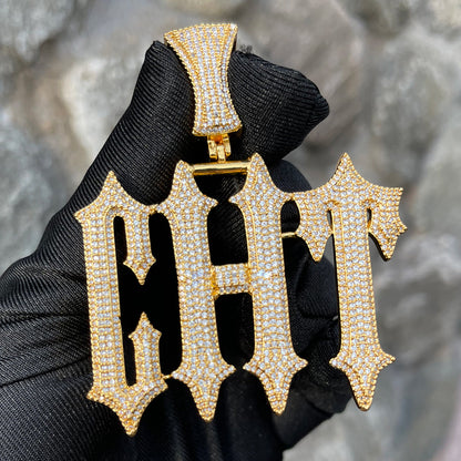 Vampire Rapper Star Rock Iced Out Personalized Custom Name Necklace Pendant