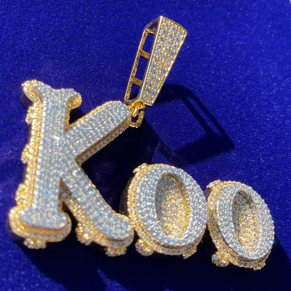 Two Tone Melting Edition Iced Out Personalized Custom Name Necklace Pendant