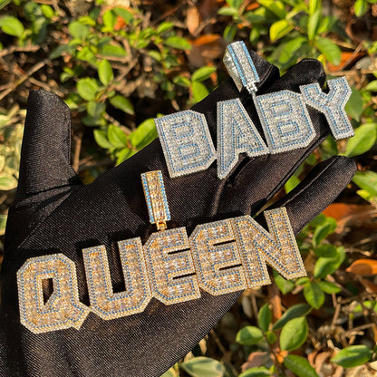 Special Blue Iced Out Personalized Custom Name Necklace Pendant