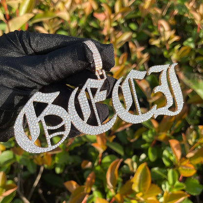 Thin Luxury Iced Out Personalized Custom Name Necklace Pendant